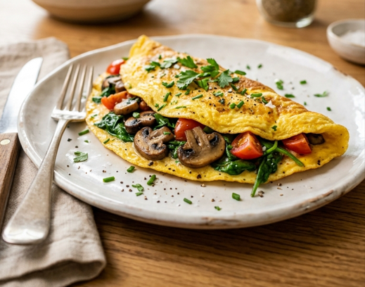 Healthy Spinach, Mushroom & Tomato Omelette: A Simple, Nutritious Recipe to Start Your Day Right